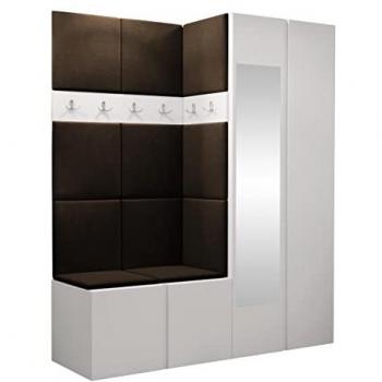 Conjunto de recibidor Hartford 278, Muebles ES, Espejo, Aglomerado laminado, 158 x 186 x 46cm