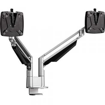 Novus Clu Duo Soporte de Brazo Doble para Monitores 19-27 con VESA 100x100, Capacidad Máxima de Carga 7Kg, Color Plata