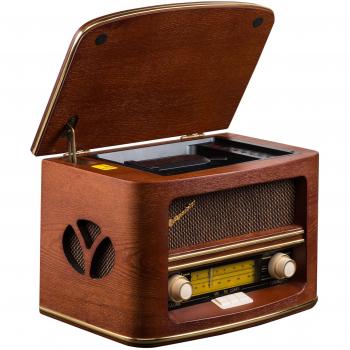 Roadstar HRA-1500MP - Radio con CD, MP3, WMA, diseño retro, madera