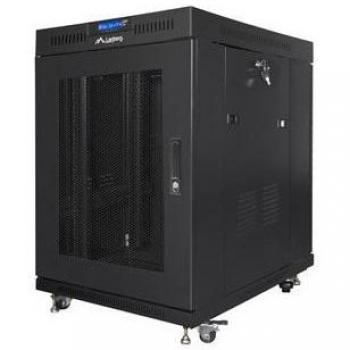 Armario Rack Lanberg 15U 800X1000 Negro con Puerta de Malla y Panel LCD