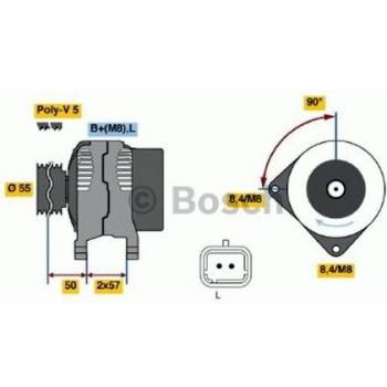 Alternador Bosch 0 986 048 611, 110 A, 14 V, compatible con Renault Clio 2 y Nissan Micra 3