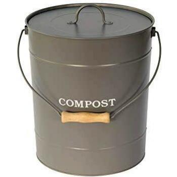 Cubo de Compostaje Garden Trading - 10 Litros con Funda, Color Carbón