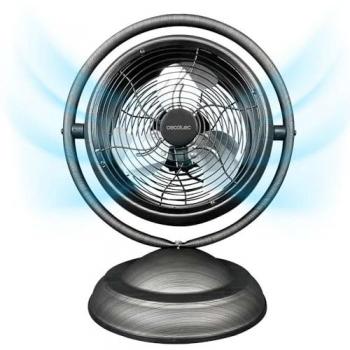 Cecotec EnergySilence 1000 RetroDesk Wood Ventilador de Sobremesa 20W, 10 Pulgadas, 3 Aspas aerodinámicas, 3 Velocidades, Inclinación ajustable,