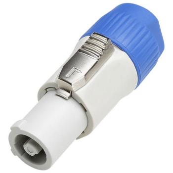 Conector PowerCon GRIS con Bloqueo de Salida y Fijación del Cable por Tornillo