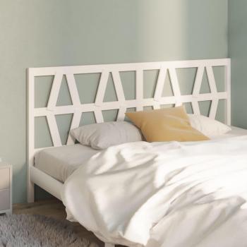 Cabecero de cama blanco 206x4x100 cm madera maciza de pino
