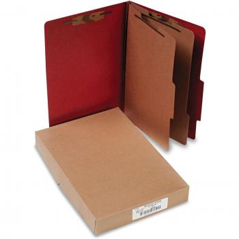 Pressboard 25-Pt. Classification Folder, Legal, Six-Section, Earth Red, 10/Box, Sold as 1 Box