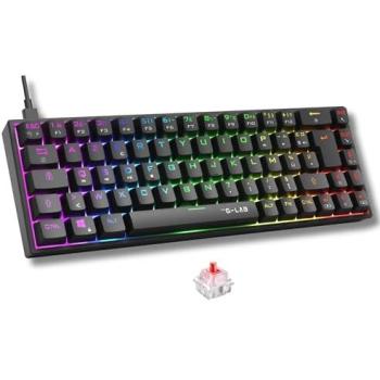 Teclado Mecánico Gaming G-Lab Titan con Switch Rojo, RGB Personalizable, Anti-ghosting y Macros Programables - Español 65% QWERTY