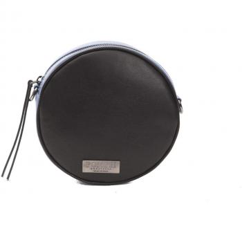 Pompei Donatella Avio Nero Crossbody Bag - Black Leather Crossbody Bag, made of high-quality black leather, features a sleek design with an adjustable shoulder strap, top zip closure, interior pockets for organization, and a stylish yet functional aesthet