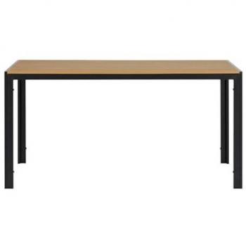 Mesa de Comedor de Aluminio y Polywood Negra/Madera 150 x 90 cm