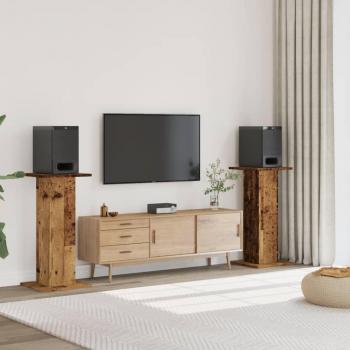 Old Wood Speaker Stands 2 pcs 30x30x95 cm