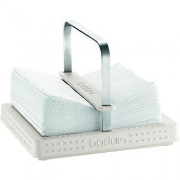 Bodum Bistro - Servilletero, 20 x 20 cm, color blanco crema