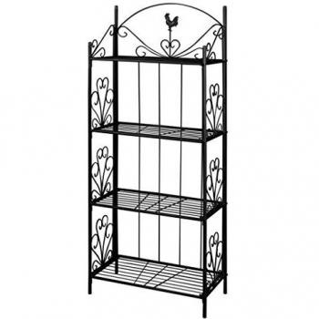 vidaXL Plant Rack Square Black