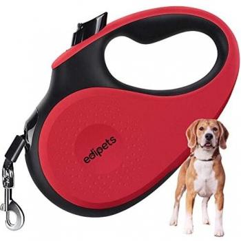 Edipets, Correa Perro Extensible, Retráctil, 5 Metros, 360º Sin Enredos, Cinta de Nailon para Adiestramiento y Paseo, para Perro Grande Mediano y Pequeño