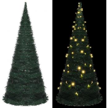 vidaXL Pop-up String Artificial Pre-lit Christmas Tree Green 210 cm