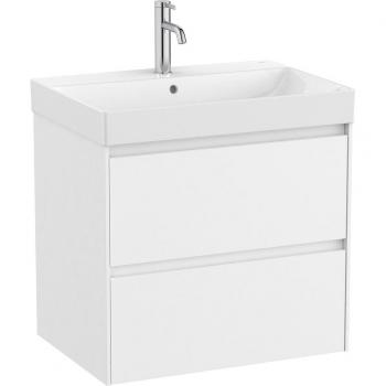 Mueble de baño Roca Ona con 2 cajones y lavabo, color blanco, medidas 650 x 460 x 645 mm
