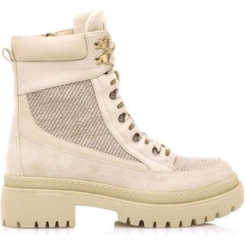 Botas Maria Mare Otoño-invierno 63307 Crema con Cordones y Cremallera
