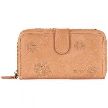 SKPAT Basilea 314216 Cartera para Mujer de Eco Piel con Asa Adicional, Compartimentos y Cierre Central de Cremallera, Color Marrón