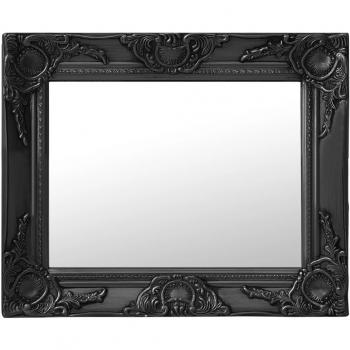 Baroque Style Wall Mirror 50x40 cm Black
