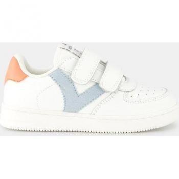 Victoria Kids' Sneakers - White with Color Accents and Hook-and-Loop Straps