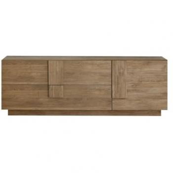 Mueble de TV Jupiter con 2 cajones y 1 puerta - L182 cm, fabricado en paneles de partículas