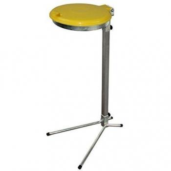 Soporte para bolsas de basura 70-120 L con tapa amarilla galvanizado