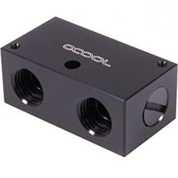 Alphacool ES C1 Distro Plate - Black Cooling Distribution Connector for PC Water Cooling Systems