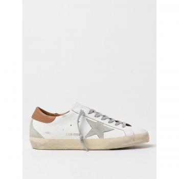 Golden Goose Men's White Worn-Effect Leather Sneakers with Star - Size 7 US