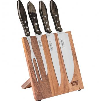 Tramontina 5 Pcs. Magnetic Knife Block - Brown