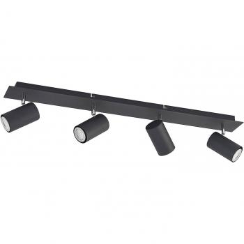 Lindby Joffrey foco de techo moderno negro de metal, 4 luces GU10, 80 cm para salón y comedor