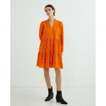 Yas Vestido de mujer cuello pico 100% algodón orgánico