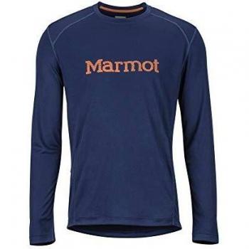 Marmot Windridge with Graphic LS Sudadera, Hombre, Arctic Navy/Hawaiian Sunset, Medium