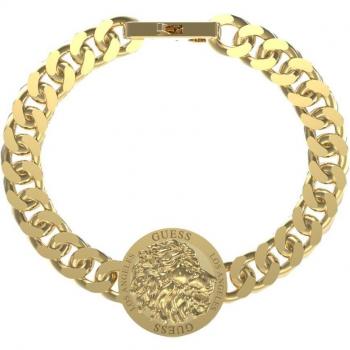 Pulsera Guess JUMB03008JWYGS Lion King para Hombre de Acero Dorada