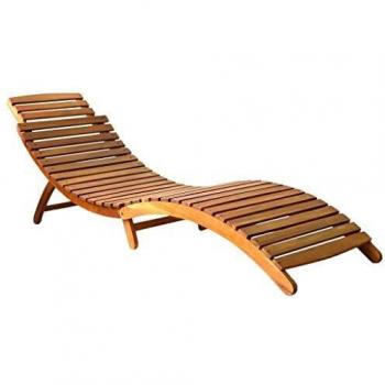 vidaXL Sun Lounger Solid Acacia Wood Brown