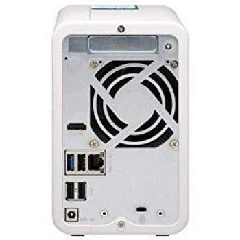 QNAP TS-251D-4G de 2 bahías de Escritorio NAS Enclosure - 4 GB de RAM - procesador de 2,0 GHz de Doble núcleo con AES-NI cifrado y 4K transcodificación de Hardware