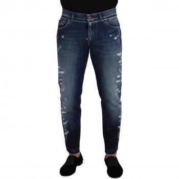 Dolce & Gabbana Blue Wash Cotton Regular Denim Jeans Pants - IT50 | L