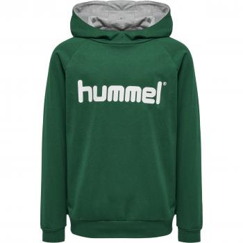 Hummel Sudadera Con Capucha Go Logo, Camisola com capuz para criança Hummel Cotton Logo, HMLGO Kids Cotton Logo Hoodie Color: Evergreen_Talla: 128