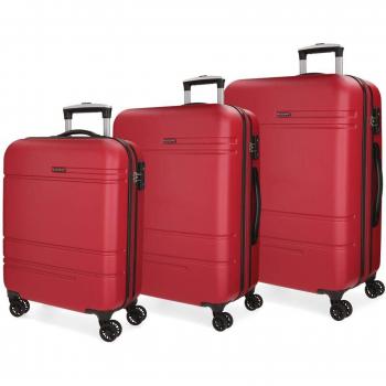 Movom Galaxy Juego de maletas Rojo 55/69/79 cms Rígida ABS Cierre TSA 216L 4 Ruedas Dobles Equipaje de Mano