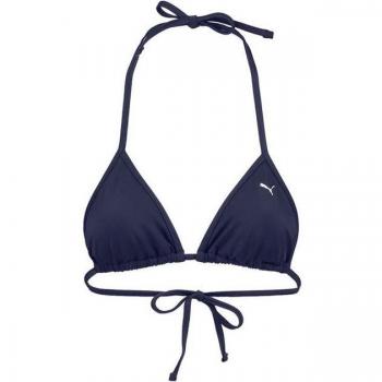 Sujetador de bikini triángulo Puma Swim para mujer con estampado de logo, color azul, talla L