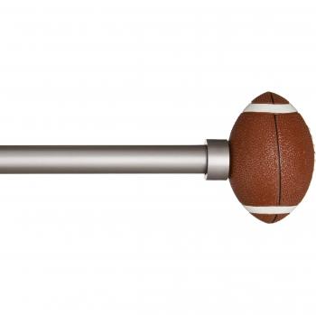 AmazonBasics - Barra de cortinas decorativa de 1,6 cm con remates de balón de fútbol americano, 122 cm