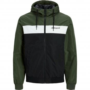 Jack & Jones Rush Green Hooded Bomber Jacket for Men