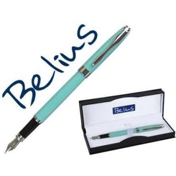 Pluma Belius Marsella Verde Menta Tinta Azul en Estuche