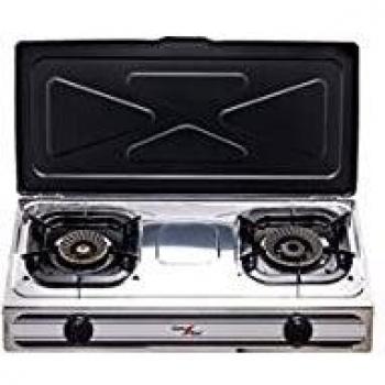 Comgas S.A 2-03SRBP Cocina a Gas 2 Fuegos con Tapa, Piezo y Termopar, Unisex-Adult, 710 x 370 x 85 mm