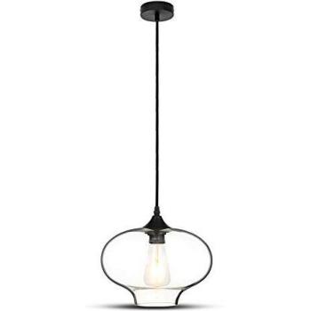 Lámpara Colgante Moderna E27 de Vidrio Transparente, Diseño Artístico, Diámetro 280mm