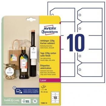 Etiqueta colgante Avery blanca 90x50 mm T2002-10