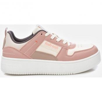 Zapatilla de mujer Refresh 172350 nude con cordón, zapatillas de lona con suela blanca de goma