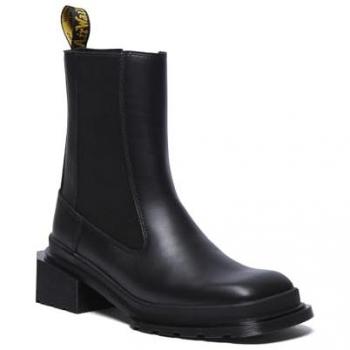 Dr. Martens Maybole Chelsea Boots - Women's Black Leather, Square Toe, Size 36 (EU)