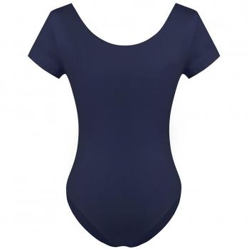 Freebily Maillot Clásico de Danza Ballet Gimnasia para Mujer Chica Leotardo Body Mono Algodón Confortable Azul Marino XL