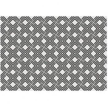 Atmosfera Home Alfombra Living Deco GEOM Negro. Tejido DE Vinilo Que SE Puede Fregar.Varias Medidas.