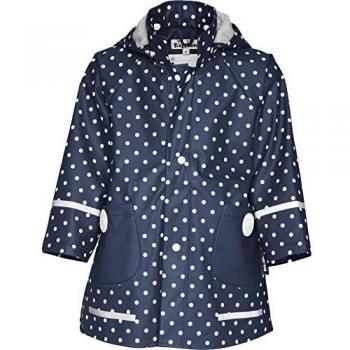Playshoes - Abrigo impermeable con lunares de manga larga para niña, Azul, 10 años