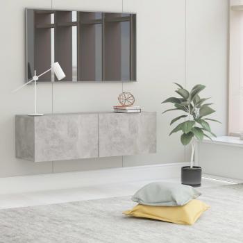 Mueble de TV flotante con 2 puertas abatibles en gris hormigón